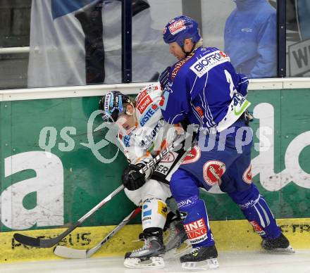 EBEL. Eishockey Bundesliga. EC Pasut VSV gegen EHC LIWEST Linz.  Mike Stewart, (VSV), Michael Mayr (Linz). Villach, am 23.2.2010.
Foto: Kuess 


---
pressefotos, pressefotografie, kuess, qs, qspictures, sport, bild, bilder, bilddatenbank