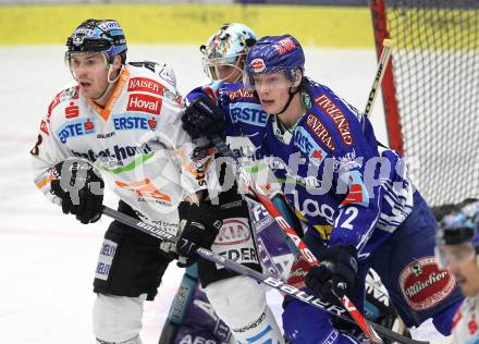 EBEL. Eishockey Bundesliga. EC Pasut VSV gegen EHC LIWEST Linz.  Michael Raffl, (VSV), Michael Mayr (Linz). Villach, am 23.2.2010.
Foto: Kuess 


---
pressefotos, pressefotografie, kuess, qs, qspictures, sport, bild, bilder, bilddatenbank