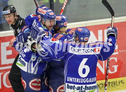 EBEL. Eishockey Bundesliga. EC Pasut VSV gegen EHC LIWEST Linz.  Torjubel VSV. Villach, am 23.2.2010.
Foto: Kuess 


---
pressefotos, pressefotografie, kuess, qs, qspictures, sport, bild, bilder, bilddatenbank