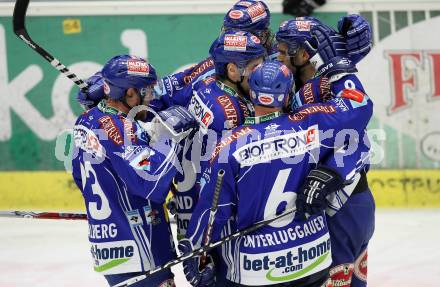 EBEL. Eishockey Bundesliga. EC Pasut VSV gegen EHC LIWEST Linz.  Torjubel VSV. Villach, am 23.2.2010.
Foto: Kuess 


---
pressefotos, pressefotografie, kuess, qs, qspictures, sport, bild, bilder, bilddatenbank