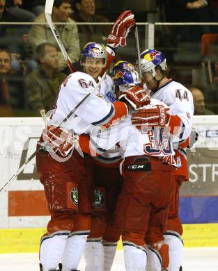 EBEL. Eishockey Bundesliga. KAC gegen EC Red Bull Salzburg. Torjubel (Salzburg). Klagenfurt, am 23.2.2010.
Foto: Kuess

---
pressefotos, pressefotografie, kuess, qs, qspictures, sport, bild, bilder, bilddatenbank