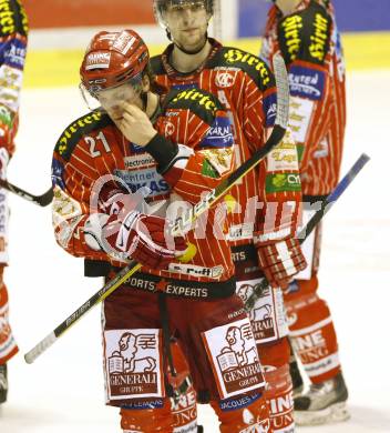 EBEL. Eishockey Bundesliga. KAC gegen EC Red Bull Salzburg. Enttaeuscht GEIER Manuel (KAC). Klagenfurt, am 23.2.2010.
Foto: Kuess

---
pressefotos, pressefotografie, kuess, qs, qspictures, sport, bild, bilder, bilddatenbank