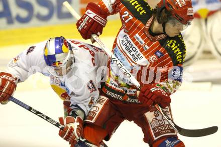 EBEL. Eishockey Bundesliga. KAC gegen EC Red Bull Salzburg. HUNDERTPFUND Thomas (KAC), KOCH Thomas (Salzburg). Klagenfurt, am 23.2.2010.
Foto: Kuess

---
pressefotos, pressefotografie, kuess, qs, qspictures, sport, bild, bilder, bilddatenbank