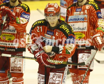 EBEL. Eishockey Bundesliga. KAC gegen EC Red Bull Salzburg. Enttaeuscht GEIER Manuel (KAC). Klagenfurt, am 23.2.2010.
Foto: Kuess

---
pressefotos, pressefotografie, kuess, qs, qspictures, sport, bild, bilder, bilddatenbank