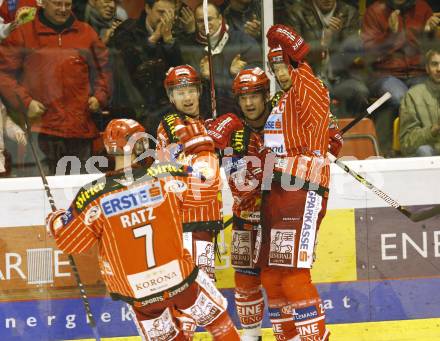 EBEL. Eishockey Bundesliga. KAC gegen EC Red Bull Salzburg. Torjubel KAC. Klagenfurt, am 23.2.2010.
Foto: Kuess

---
pressefotos, pressefotografie, kuess, qs, qspictures, sport, bild, bilder, bilddatenbank