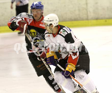 Eishockey Carinthian Hockey League CHL.  EC Tarco Woelfe Klagenfurt gegen EC Feld am See. Michael Sbardelatti (Tarco), Christian Pertl (Feld am See). Klagenfurt, am 25.2.2010.
Foto: Kuess

---
pressefotos, pressefotografie, kuess, qs, qspictures, sport, bild, bilder, bilddatenbank