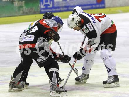 Eishockey Carinthian Hockey League CHL.  EC Tarco Woelfe Klagenfurt gegen EC Feld am See. Bruno Tarmann (Tarco), Thomas Zammernig (Feld am See). Klagenfurt, am 25.2.2010.
Foto: Kuess

---
pressefotos, pressefotografie, kuess, qs, qspictures, sport, bild, bilder, bilddatenbank