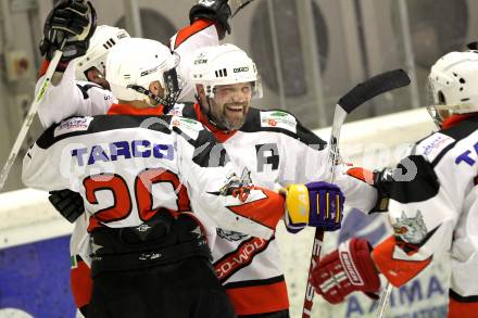 Eishockey Carinthian Hockey League CHL.  EC Tarco Woelfe Klagenfurt gegen EC Feld am See. Jubel Tarco. Klagenfurt, am 25.2.2010.
Foto: Kuess

---
pressefotos, pressefotografie, kuess, qs, qspictures, sport, bild, bilder, bilddatenbank