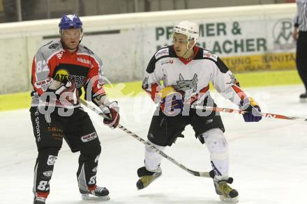 Eishockey Carinthian Hockey League CHL.  EC Tarco Woelfe Klagenfurt gegen EC Feld am See. Michael Sbardelatti (Tarco), Christian Pertl (Feld am See). Klagenfurt, am 25.2.2010.
Foto: Kuess

---
pressefotos, pressefotografie, kuess, qs, qspictures, sport, bild, bilder, bilddatenbank