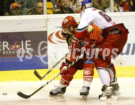 EBEL. Eishockey Bundesliga. KAC gegen EC Red Bull Salzburg. KIRISITS Johannes (KAC), LAKOS Andre (Salzburg). Klagenfurt, am 28.2.2010.
Foto: Kuess 

---
pressefotos, pressefotografie, kuess, qs, qspictures, sport, bild, bilder, bilddatenbank