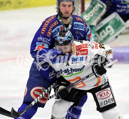 EBEL. Eishockey Bundesliga. EC Pasut VSV gegen EHC LIWEST Linz.  Kiel McLeod,  (VSV),  Brad Purdie (Linz). Villach, am 28.2.2010.
Foto: Kuess 


---
pressefotos, pressefotografie, kuess, qs, qspictures, sport, bild, bilder, bilddatenbank