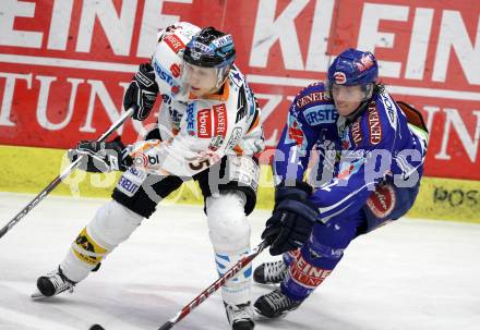 EBEL. Eishockey Bundesliga. EC Pasut VSV gegen EHC LIWEST Linz.  Michael Raffl, (VSV), Robert Lukas (Linz). Villach, am 28.2.2010.
Foto: Kuess 


---
pressefotos, pressefotografie, kuess, qs, qspictures, sport, bild, bilder, bilddatenbank