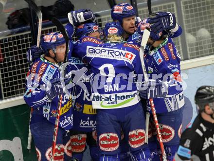 EBEL. Eishockey Bundesliga. EC Pasut VSV gegen EHC LIWEST Linz.  Torjubel VSV. Villach, am 28.2.2010.
Foto: Kuess 


---
pressefotos, pressefotografie, kuess, qs, qspictures, sport, bild, bilder, bilddatenbank