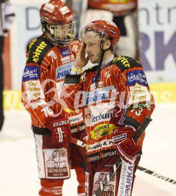 EBEL. Eishockey Bundesliga. KAC gegen EC Red Bull Salzburg. Enttaeuscht KAC KIRISITS Johannes. Klagenfurt, am 28.2.2010.
Foto: Kuess 

---
pressefotos, pressefotografie, kuess, qs, qspictures, sport, bild, bilder, bilddatenbank