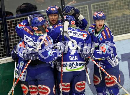 EBEL. Eishockey Bundesliga. EC Pasut VSV gegen EHC LIWEST Linz.  Torjubel VSV. Villach, am 28.2.2010.
Foto: Kuess 


---
pressefotos, pressefotografie, kuess, qs, qspictures, sport, bild, bilder, bilddatenbank