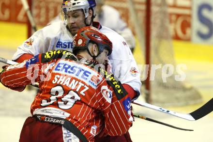 EBEL. Eishockey Bundesliga. KAC gegen EC Red Bull Salzburg. SHANTZ Jeffery (KAC), WILSON Kelsey (Salzburg). Klagenfurt, am 28.2.2010.
Foto: Kuess 

---
pressefotos, pressefotografie, kuess, qs, qspictures, sport, bild, bilder, bilddatenbank