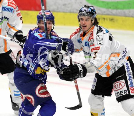 EBEL. Eishockey Bundesliga. EC Pasut VSV gegen EHC LIWEST Linz.  Nathan Robert Di Casmirro, (VSV),  Franklin MacDonald (Linz). Villach, am 28.2.2010.
Foto: Kuess 


---
pressefotos, pressefotografie, kuess, qs, qspictures, sport, bild, bilder, bilddatenbank