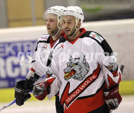 Eishockey Carinthian Hockey League CHL.  EC Tarco Woelfe Klagenfurt gegen EC Feld am See. Peter Mateicka, Manuel Ferrara (Tarco). Klagenfurt, am 25.2.2010.
Foto: Kuess

---
pressefotos, pressefotografie, kuess, qs, qspictures, sport, bild, bilder, bilddatenbank