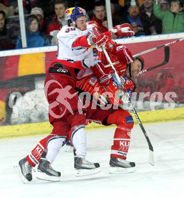 EBEL. Eishockey Bundesliga. EC Red Bull Salzburg gegen KAC. TORY Jeffrey (KAC), PEWAL Marco (Salzburg). Salzburg, am 7.3.2010.
Foto: Kuess 

---
pressefotos, pressefotografie, kuess, qs, qspictures, sport, bild, bilder, bilddatenbank