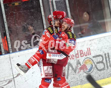 EBEL. Eishockey Bundesliga. EC Red Bull Salzburg gegen KAC. Torjubel  HAGER Gregor, KALT Dieter (KAC). Salzburg, am 7.3.2010.
Foto: Kuess 

---
pressefotos, pressefotografie, kuess, qs, qspictures, sport, bild, bilder, bilddatenbank