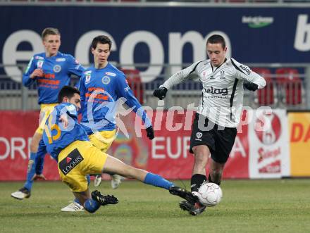 Fussball Stiegl OEFB Cup. SK Austria Kaernten gegen Fernwaerme Vienna. Torjubel Markus Pink (Kaernten), Ilic Predrag (Vienna). Klagenfurt, am 9.3.2010.
Foto: Kuess
---
pressefotos, pressefotografie, kuess, qs, qspictures, sport, bild, bilder, bilddatenbank