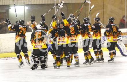 Eishockey Carinthian Hockey League CHL.  EC Tarco Woelfe Klagenfurt gegen EC SV Spittal. Jubel (Spittal). Klagenfurt, am 9.3.2010.
Foto: Kuess

---
pressefotos, pressefotografie, kuess, qs, qspictures, sport, bild, bilder, bilddatenbank