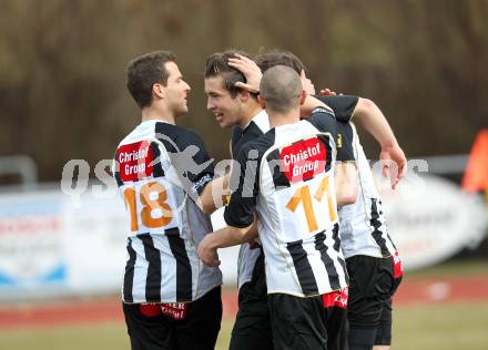 Fussball. Regionalliga. WAC/St. Andrae gegen SV Bad Aussee.  Torjubel Christian Falk? (WAC/St. Andrae).. Wolfsberg, 13.3.2010. 
Foto: Kuess

---
pressefotos, pressefotografie, kuess, qs, qspictures, sport, bild, bilder, bilddatenbank