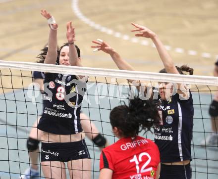 Volleyball WVL. ATSC Wildcsta gegen Linz/Steg. Birgit Wuestenhagen, Kristina Fabris (Wildcats). Klagenfurt, am 17.3.2010.
Foto: Kuess
---
pressefotos, pressefotografie, kuess, qs, qspictures, sport, bild, bilder, bilddatenbank