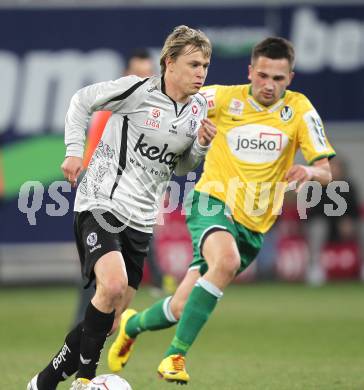 Fussball Bundesliga. SK Austria Kaernten gegen SV Josko Ried. Stefan Hierlaender (Kaernten), Anel Hadzic (Ried). Klagenfurt, am 20.3.2010.
Foto: Kuess
---
pressefotos, pressefotografie, kuess, qs, qspictures, sport, bild, bilder, bilddatenbank