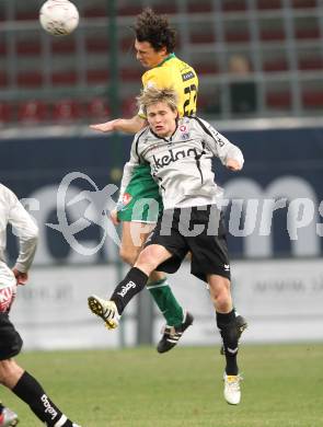 Fussball Bundesliga. SK Austria Kaernten gegen SV Josko Ried. Stefan Hierlaender (Kaernten), Thomas Burgstaller (Ried). Klagenfurt, am 20.3.2010.
Foto: Kuess
---
pressefotos, pressefotografie, kuess, qs, qspictures, sport, bild, bilder, bilddatenbank