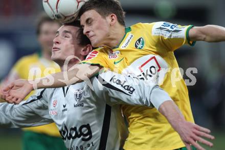 Fussball Bundesliga. SK Austria Kaernten gegen SV Josko Ried. Michael Sollbauer (Kaernten), Philipp Huspek (Ried). Klagenfurt, am 20.3.2010.
Foto: Kuess
---
pressefotos, pressefotografie, kuess, qs, qspictures, sport, bild, bilder, bilddatenbank