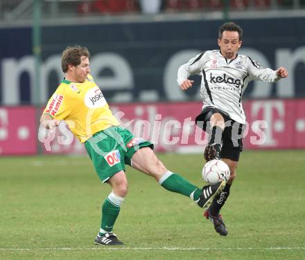 Fussball Bundesliga. SK Austria Kaernten gegen SV Josko Ried. Matthias Dollinger (Kaernten), Herwig Drechsel (Ried). Klagenfurt, am 20.3.2010.
Foto: Kuess
---
pressefotos, pressefotografie, kuess, qs, qspictures, sport, bild, bilder, bilddatenbank