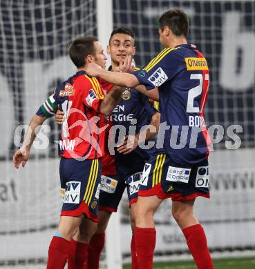 Fussball Bundesliga. SK Austria Kaernten gegen SK Rapid Wien. Torjubel (Rapid). Klagenfurt, am 27.3.2010.
Foto: Kuess
---
pressefotos, pressefotografie, kuess, qs, qspictures, sport, bild, bilder, bilddatenbank