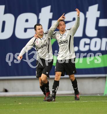 Fussball Bundesliga. SK Austria Kaernten gegen SK Rapid Wien. Torjubel (Kaernten). Klagenfurt, am 27.3.2010.
Foto: Kuess
---
pressefotos, pressefotografie, kuess, qs, qspictures, sport, bild, bilder, bilddatenbank