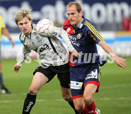 Fussball Bundesliga. SK Austria Kaernten gegen SK Rapid Wien. Stefan Hierlaender (Kaernten), Juergen Patocka (Rapid). Klagenfurt, am 27.3.2010.
Foto: Kuess
---
pressefotos, pressefotografie, kuess, qs, qspictures, sport, bild, bilder, bilddatenbank