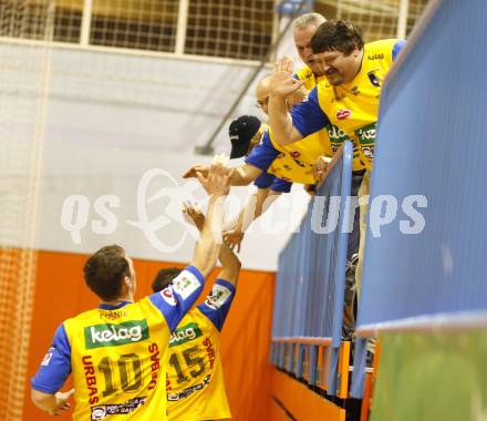 Volleyball. MEVZA. SK Aich/Dob gegen hotVolleys. Jubel (Aich/Dob). Prevalje, 27.3.2010.
Foto: Kuess 

---
pressefotos, pressefotografie, kuess, qs, qspictures, sport, bild, bilder, bilddatenbank