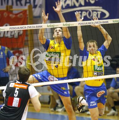 Volleyball. MEVZA. SK Aich/Dob gegen hotVolleys. Michal Hruska, Aleksey Sanko (Aich/Dob). Prevalje, 27.3.2010.
Foto: Kuess 

---
pressefotos, pressefotografie, kuess, qs, qspictures, sport, bild, bilder, bilddatenbank