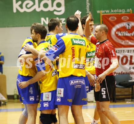 Volleyball. MEVZA. SK Aich/Dob gegen hotVolleys. Jubel (Aich/Dob). Prevalje, 27.3.2010.
Foto: Kuess 

---
pressefotos, pressefotografie, kuess, qs, qspictures, sport, bild, bilder, bilddatenbank