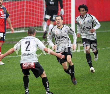 Fussball. OEFB Stiegl Cup. SK Austria Kelag Kaernten  gegen Rapid Wien. Torjubel Leonhard Kaufmann (Austria Kaernten). Klagenfurt, 31.3.2010. 
Foto: Kuess

---
pressefotos, pressefotografie, kuess, qs, qspictures, sport, bild, bilder, bilddatenbank