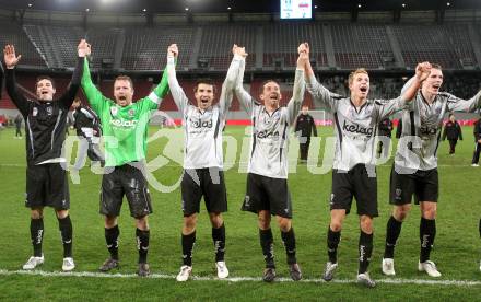 Fussball. OEFB Stiegl Cup. SK Austria Kelag Kaernten  gegen Rapid Wien. Jubel Austria Kaernten. Klagenfurt, 31.3.2010. 
Foto: Kuess

---
pressefotos, pressefotografie, kuess, qs, qspictures, sport, bild, bilder, bilddatenbank