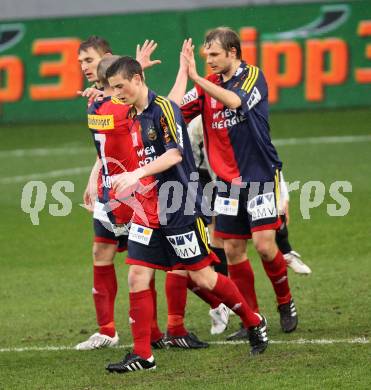 Fussball. OEFB Stiegl Cup. SK Austria Kelag Kaernten  gegen Rapid Wien. Torjubel Rapid. Klagenfurt, 31.3.2010. 
Foto: Kuess

---
pressefotos, pressefotografie, kuess, qs, qspictures, sport, bild, bilder, bilddatenbank