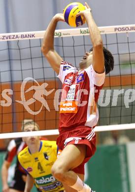 Volleyball. AVL-Halbfinale. SK Posojilnica Aich/Dob gegen hotVolleys. GUILHERME (hotVolleys). Prevalje, 1.4.2010
Foto: Kuess 

---
pressefotos, pressefotografie, kuess, qs, qspictures, sport, bild, bilder, bilddatenbank