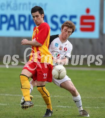 Fussball. Kaerntner Liga. ATSV Wolfsberg gegen SK St. Andrae/Lavanttal 1b.  Curic Denis (Wolfsberg), Berchtold Mathias (St. Andrae). Wolfsberg, 5.4.2010.
Foto: Kuess
---
pressefotos, pressefotografie, kuess, qs, qspictures, sport, bild, bilder, bilddatenbank