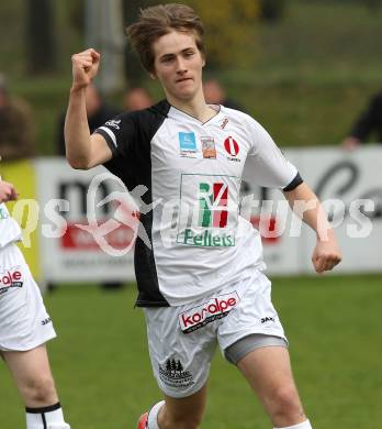 Fussball. Kaerntner Liga. ATSV Wolfsberg gegen SK St. Andrae/Lavanttal 1b.  Torjubel Rotter Dominik (St. Andrae). Wolfsberg, 5.4.2010.
Foto: Kuess
---
pressefotos, pressefotografie, kuess, qs, qspictures, sport, bild, bilder, bilddatenbank