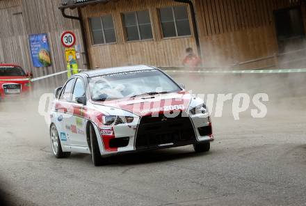 Motorsport. BP Ultimate Rallye im Lavanttal 2010 (Lavanttal Rallye).  Aigner Andreas, Weissengruber Daniela (Mitsubishi Lancer EVO X). Wolfsberg,  9.4.2010.
Foto: Kuess
---
pressefotos, pressefotografie, kuess, qs, qspictures, sport, bild, bilder, bilddatenbank