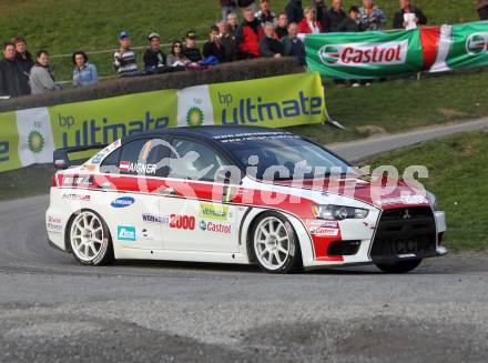 Motorsport. BP Ultimate Rallye im Lavanttal 2010 (Lavanttal Rallye).  Aigner Andreas, Weissengruber Daniela (Mitsubishi Lancer EVO X). Wolfsberg,  9.4.2010.
Foto: Kuess
---
pressefotos, pressefotografie, kuess, qs, qspictures, sport, bild, bilder, bilddatenbank