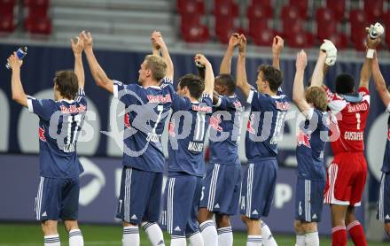 Fussball. Bundesliga. SK Austria Kelag Kaernten  gegen Red Bull Salzburg. Jubel Salzburg. Klagenfurt, 10.4.2010. 
Foto: Kuess

---
pressefotos, pressefotografie, kuess, qs, qspictures, sport, bild, bilder, bilddatenbank