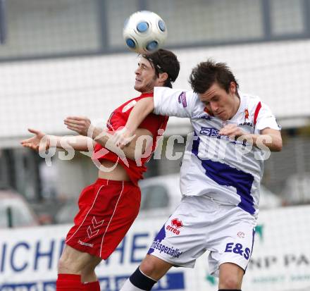 Fussball. Regionalliga. SAK gegen St. Florian.  Aleksic Darjan (SAK), Guselbauer Michael (St. Florian). Klagenfurt, 10.4.2010.
Foto: Kuess
---
pressefotos, pressefotografie, kuess, qs, qspictures, sport, bild, bilder, bilddatenbank