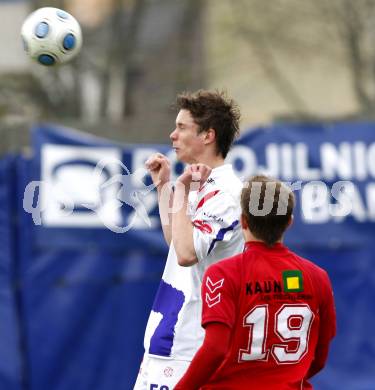 Fussball. Regionalliga. SAK gegen St. Florian.  Lausegger Patrick (SAK), Schmidl Manuel (St. Florian). Klagenfurt, 10.4.2010.
Foto: Kuess
---
pressefotos, pressefotografie, kuess, qs, qspictures, sport, bild, bilder, bilddatenbank