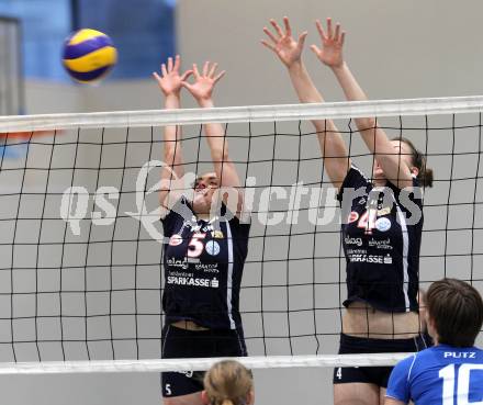 WVL. Volleyball Bundesliga. ATSC Wildcats gegen Hartberg. Maja Praeprost, Samira Mauch (Wildcats). Klagenfurt, 14.4.2010.
Foto: Kuess


---
pressefotos, pressefotografie, kuess, qs, qspictures, sport, bild, bilder, bilddatenbank